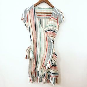 Free People Wrap It Up Striped Wrap Dress